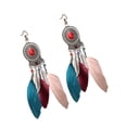 thumbnail image 3 of Pendientes bohemios colgante largo Qarigey 1 par diseño clásico ligero color mezclado, 3 of 6