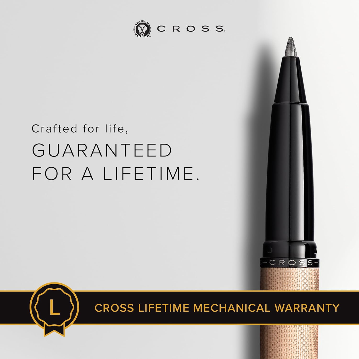 Cross ATX Brushed Metallic Refillable Gel Ink Rollerball Pen, Medium Rollerball, Includes Premium Gift Box - Brushed Rose Gold