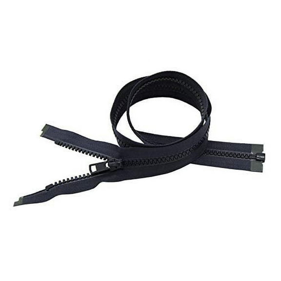 YKK Jacket Vislon Zippers Number #5 Molded Plastic Separating Bottom 14" to 36" Inches - Medium Weight - 560 Navy (2 Zippers/Pack) (36 Inches)