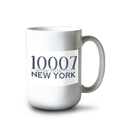 

15 fl oz Ceramic Mug New York New York 10007 Zip Code (Blue) Dishwasher & Microwave Safe