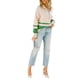thumbnail image 4 of VISgogo Mujer Otoño Invierno Jersey de Punto Manga Larga Solapa Cremallera Patchwork Sudadera VISgogo moda, 4 of 9