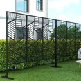 thumbnail image 2 of Neutypechic Privacy Screen Freestanding Room Divider Outdoor Privacy Metal Fence Panel Series Black 6.3 ft. H X 4 ft. W, 2 of 6