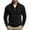 Black, variant on Mens Quarter Zip Polar Fleece Pullover Stand Collar Thermal Lightweight Casual Fall Winter Light Blue M