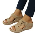 thumbnail image 5 of Mostsola Wedge Sandals for Women 2025 Boho Slides Open Toe Slippers Comfortable Orthopedic Sandals, 5 of 9