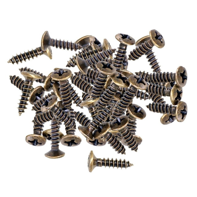 50x Tornillos de Montaje para Guitarra Eléctrica ST SQ - Bronce 3x12mm Gloria Tornillos de montaje del golpeador