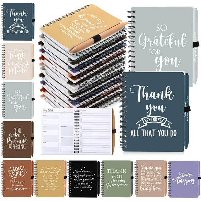 Juego de cuadernos Tellingyou Employee Appreciation A6 con bolígrafos, 60 unidades