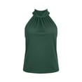 thumbnail image 3 of Squevariel Women High Neck Halter Tank Top Sleeveless Solid Color Summer Shirt Casual Lightweight Top, 3 of 3
