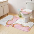 thumbnail image 2 of Pink Gold Marble Bath Mat 3 Piece Bathroom Rug Set, Modern Abstract Marble Crack Texture Non Slip Bath Rug Contour Mat and Toilet Lid Cover, Absorbent Shower Mats Soft Bath Rugs and Mats Sets, 2 of 8