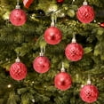 thumbnail image 4 of 12-Piece Shatterproof Christmas Ball Collection with Assorted Styles for Comprehensive Tree Decoration, 1.97″ Mixed Design Holiday Ornaments Red, 4 of 6