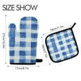 thumbnail image 2 of Yayeee Oven Mitts and Pot Holder Set of 2 Heat Resistant Kitchen Gloves Baking Hot Pad, Blue Plain, 2 of 5