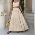 thumbnail image 5 of Womens Elastic High Waist Maxi Skirt Summer Flowy Long Skirts XL, 5 of 7