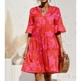thumbnail image 3 of Vestido de manga plisada vestido casual de poliéster transpirable lavable para mujer para fiesta de playa de verano LYUMO Ropa Deportiva y de Atletismo, 3 of 6