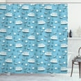 thumbnail image 1 of Ambesonne Anchor Shower Curtain, Ships Boats and Helms, 69"Wx70"L, Blue Pale Blue and White, 1 of 3