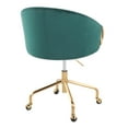 thumbnail image 5 of Claire Task Chair, Home Office Chair with Wheels, Gold Office Chair, Office Chair with Wheels, Computer Chair, Home Office Desk Chair Comfy, Contemporary Desk Chair (Green Velvet), 5 of 6