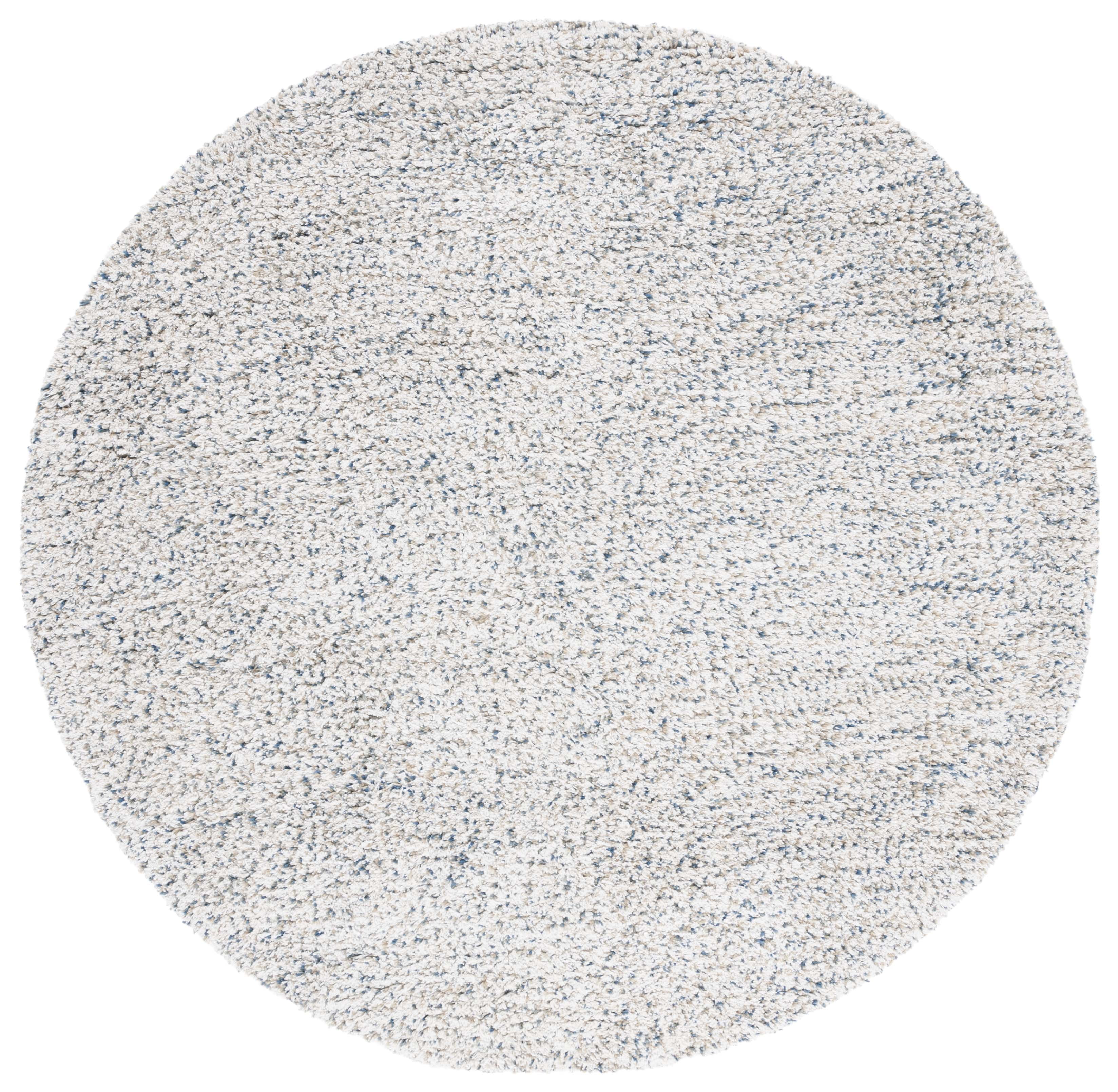SAFAVIEH Berber Deena Distressed Area Rug, Ivory/Blue, 6' x 6' Round