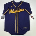 thumbnail image 4 of Autographed/Signed Christian Yelich Milwaukee Brewers Blue Alternate Baseball Jersey JSA COA, 4 of 4
