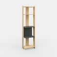 thumbnail image 5 of Ada Home Decor Abis 4 Tier Bookcase, Anthracite/Oak, 5 of 7