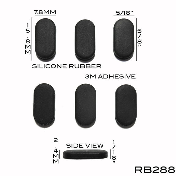 VATH Self Adhesive Silicone Rubber Feet 15.8mm(L) x 7.8mm(W) x 2.4mm(H) 6pcs [RB288]