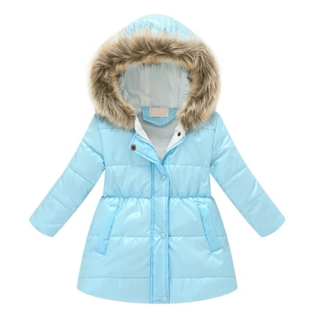 

JDEFEG Coats for Teen Girls Thick Outwear Girls Toddler Winter Hooded Kids Windproof Warm Coat Baby Jacket Girls Coat&Jacket Girls Winter Coat Big Hood Cotton Blends Light Blue 140