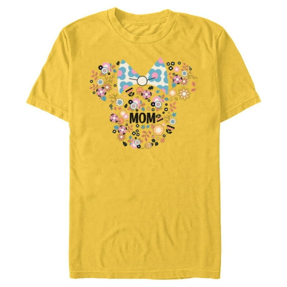 Disney Minnie Mouse Disney Mom Icon Flowers Mother’s Day - Short Sleeve Blended T-Shirt for Adults - Customized-Yellow