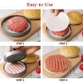 thumbnail image 6 of Stainless Steel Wood Handle Non-Stick Hamburger Patty Makers with 100 Patty Papers, 6 of 6