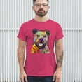 thumbnail image 3 of Tee Hunt Beware of Pit Bull T-Shirt Dean Russo Art Colorful Cute Dog Men's Tee, Hot Pink, Small, 3 of 5