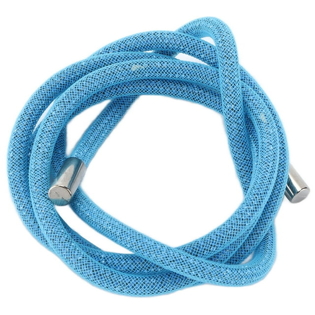 Cordón de diamantes de imitación de 6 mm de ancho con purpurina brillante, accesorio decorativo para zapatos, ropa, malla azul, diamantes de imitación azul claro, 120 cm de largo.