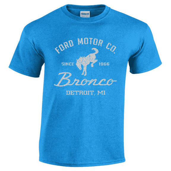 Men's T-shirt Ford Bronco Accessories Graphic Tees Short Sleeve Heather Blue