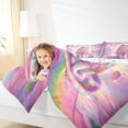 thumbnail image 4 of Homewish Pet Cat Kitten Queen Comforter Set,Bohemain Print Bedding Sets,Colorful Rainbow Pattern Bedding Comforter Set For Girl,Microfiber Bedroom Decor Reversible,3 Pieces, 4 of 8