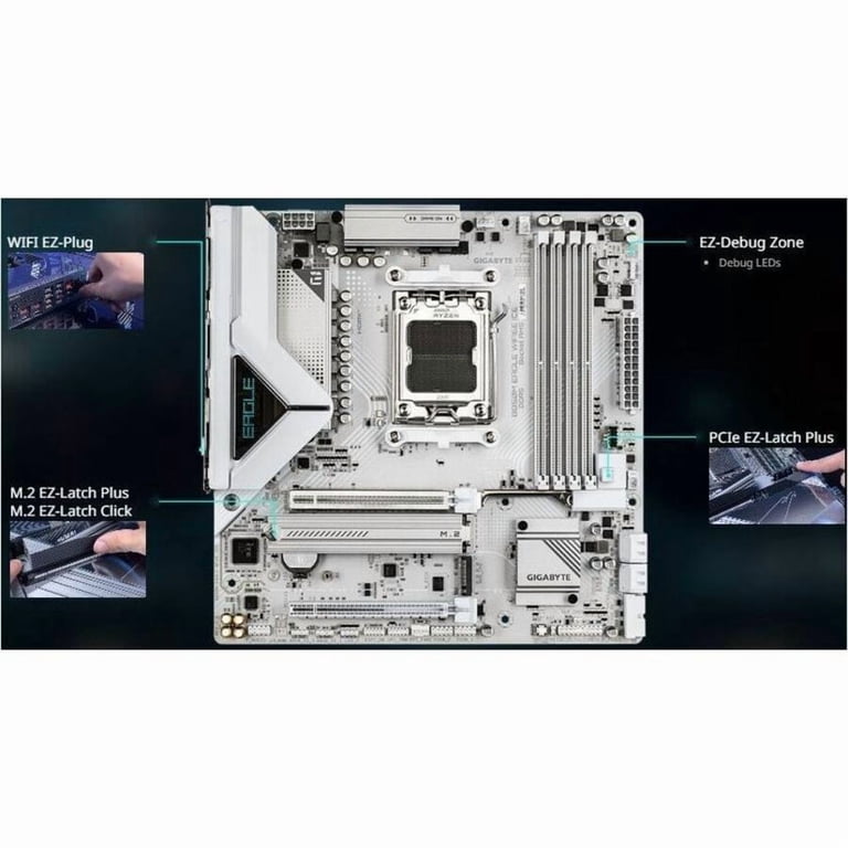 GIGABYTE, Motherboard, AMD B850 Chipset, Wi-Fi 6E, ATX - Walmart.com