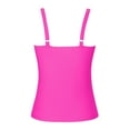 thumbnail image 4 of Jdkau Womens Tankini Tops Tummy Control Bathing Suit Top Square Neck Modest Swim Tank Tops No Bottom（Hot Pink,XL）, 4 of 5