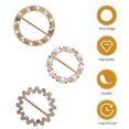 thumbnail image 4 of SHISUYAN 3pcs Golden Scarf Buckle with Rhinestone for Decor Made of Zinc Alloy, 4 of 8