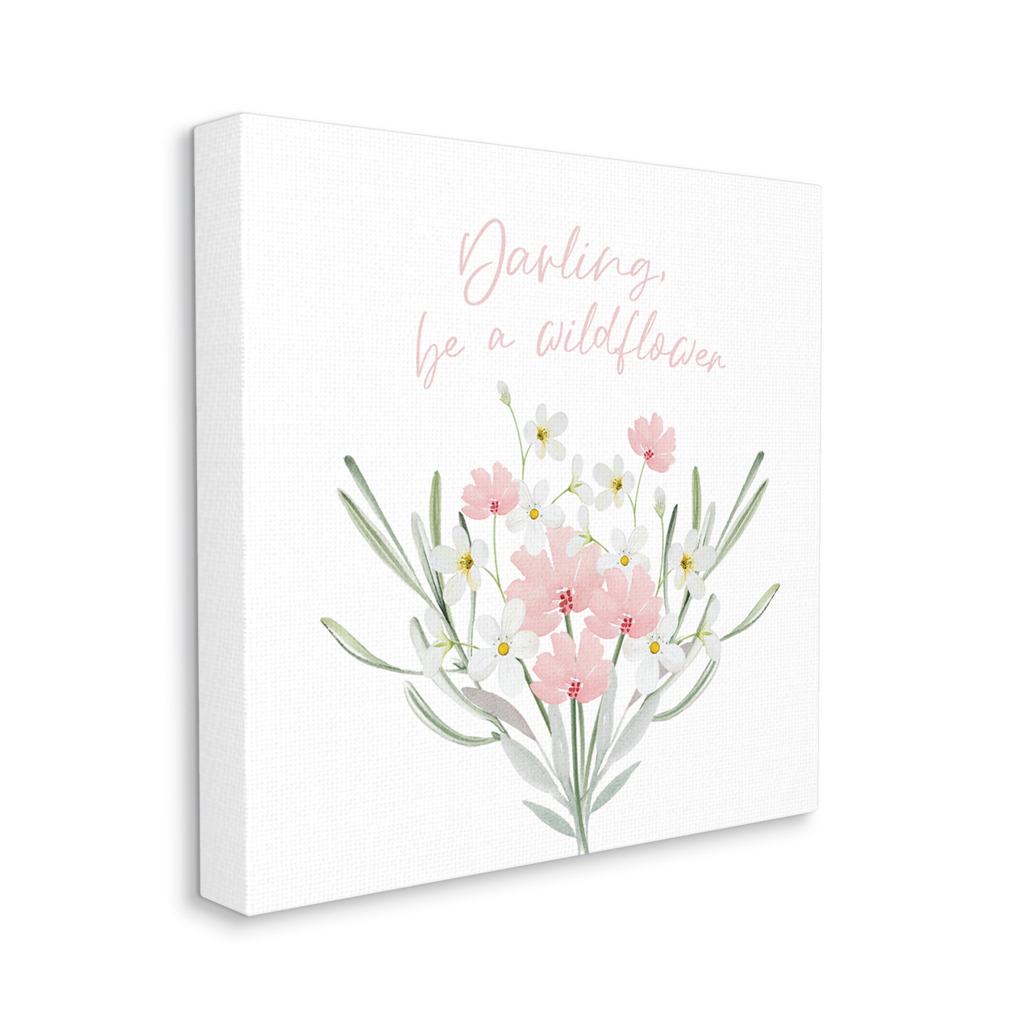 Stupell Industries Be A Wildflower Phrase Botanical & Floral Painting Gallery Wrapped Canvas Print Wall Art, 36 x 36