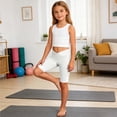 thumbnail image 5 of BLTIBY Girls Athletic Shorts Slim Cross V Elastic Waist Short Leggings Fashion Bike Dance Gymnastics Shorts White 9-10 Years, 5 of 9