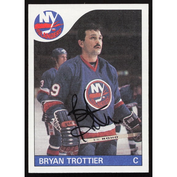 Collectible Bryan Trottier Autographed 1985-86 Topps Card #60 New York Islanders SKU #259670