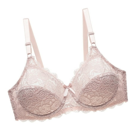 

ELENXS Lace Bra Women Sexy Push Up Lingerie Thin Cup Breathable Underwear