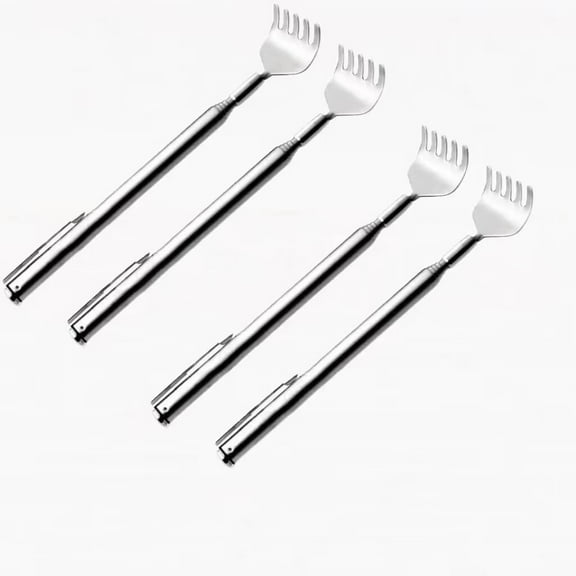 Practical Telescopic Pocket Scratching Massage Kit Stainless Steel Scratcher Handy Pen Clip Back Scratcher Relax Back Massager
