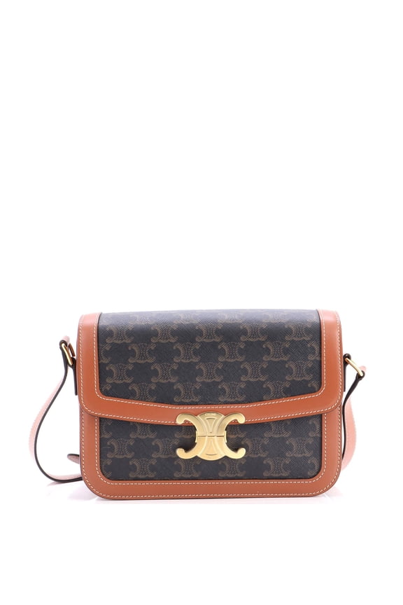 Pre-Owned Triomphe Shoulder Bag Triomphe Coated Canvas Medium By Rebag