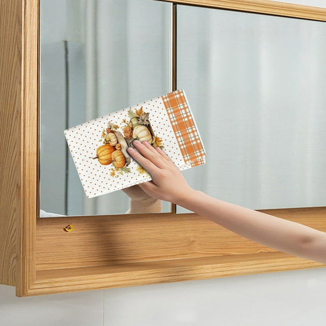 Calabaza Rayada Cocina Hoja de Arce Texto Lavado de Platos Cocina Lavado de Platos Baño Mano