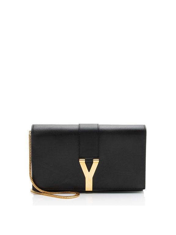 Pre-Owned Saint Laurent Leather Classic Y Chain Wallet