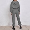 thumbnail image 4 of Elainilye Fashion Jogging Suits for Women Solid Color Hoodie Loose Vest Sweatpants Three Piece Suit Jogging Sports Set,Gray, 4 of 5