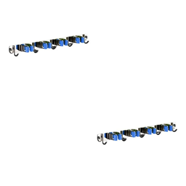 ZheElen Porte-Coton Pratique en Acier Inoxydable - Fabrication Résistante à la Corrosion Porte-Coton Multifonctionnel Robuste Rapide Porte-Balai Bleu 4 Pinces et 5 Crochets 2ensemble