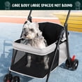 thumbnail image 4 of Foldable Pet Stroller for Small Dogs & Cats, Large Mesh Cabin with Cup Holders, 4-Wheel Compact Dog Stroller up to 22 lbs, Light Grey, 4 of 10