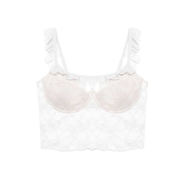Sujetador Sexy Minnieouse lencería de encaje Ropa de dormir mujer Blanco