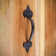 thumbnail image 6 of Renovators Supply Black Wrought Iron Door Pulls, Fleur de Lis 6.5in Tall Set of 4, 6 of 8
