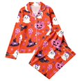 thumbnail image 4 of LIIPEE Womens Halloween Graphic Pajamas Long Sleeve Button Down Shirts And Pants Holiday Pajama Set Fall Sleepwear, 4 of 4