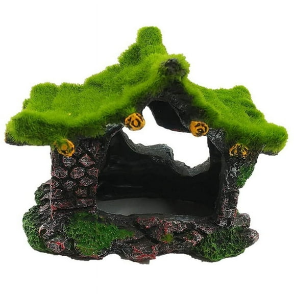 Aquarium Decoration House Resin Hollow House, Fish Log Driftwood Accessories Cave Tank