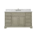 thumbnail image 5 of Aria 60" Single Bathroom Vanity with Weathered Gray Cabinet and Carrara Marble Top, 5 of 5