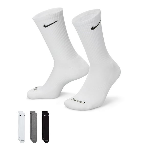 Women's Nike Everyday Plus Cushioned Training Crew Socks 3-Pack Color: Whitemulti Size: M