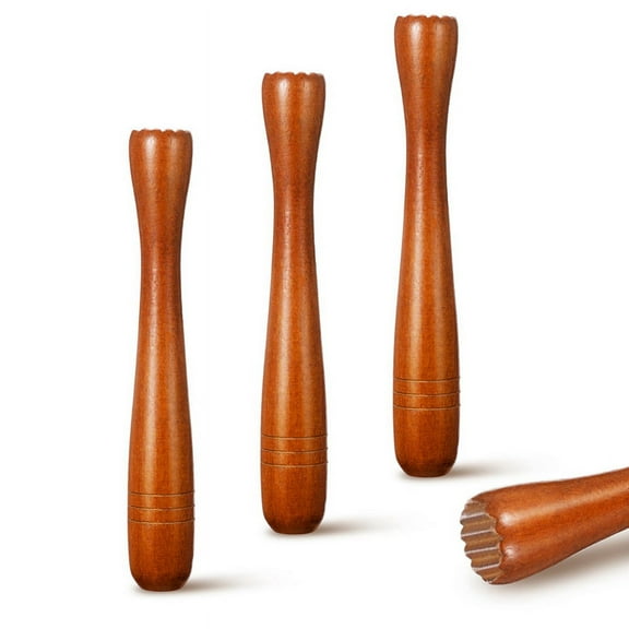 3 Pieces Wooden Muddler for Cocktails, Cocktail Muddler 7.7Inch Long Mojito Muddler Bar Wood Ice Wood